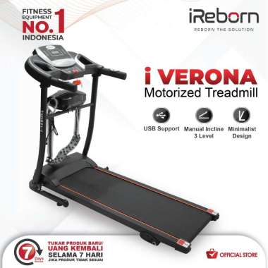 Treadmill Elektrik iReborn i-Verona Alat Fitness (Jabodetabek Bandung) Hitam
