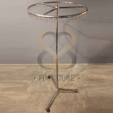 (TANGAN PERTAMA) JEMURAN BAJU STAINLESS ROUND BULAT STANDING BERDIRI ORIGINAL 100 % Multicolor