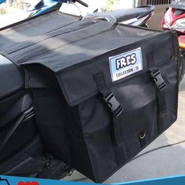Jual tas obrok Motor tas obrok Tas Kurir samping Mitltifungsi Anti Air hitam