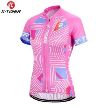 JERSEY X-TIGER Pink Baju SEPEDA FEMALE WANITA L