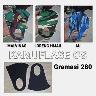 MASKER KAIN SCUBA LORENG MALVINAS AU HITAM POLOS Hitam