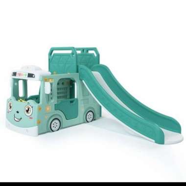 Happy Play Bus tayo 2in1 3in1 4in1 Slide Swing WM19090 19089 Perosotan - Hijau 2 in 1