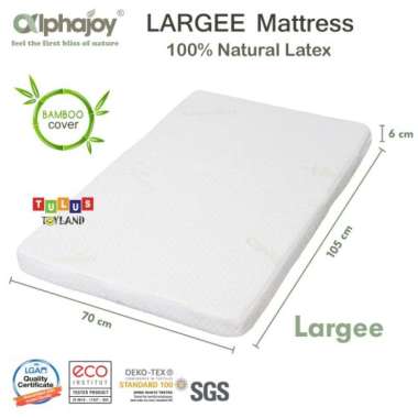 Alphajoy LARGEE Baby Mattress 100% Natural Latex ukuran 105 x 70 kasur lateks bayi anti tungau cover