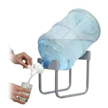 GarmentMarts Dudukan Meja Model U Besi Rak Kaki Galon Air + Kran ABU ABU
