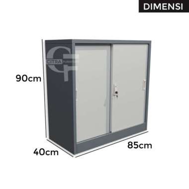 Lemari Arsip Besi 2 Pintu Sliding Pendek|Lemari sleding Kantor Dokumen