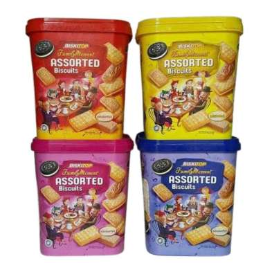 BISKITOP - FAMILY MOMENT 1200Gr Assorted Biskuit wafer Cream Biskuit keluarga Lebaran Biskuit Kaleng