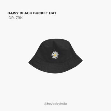Jual Hey Baby Daisy Black Bucket Hat 