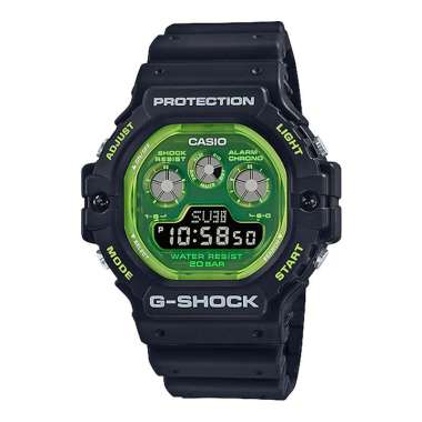 Jam Tangan Pria Casio G-Shock DW-5900TS-1DR Walter Tech Skeleton Men Green Digital Dial Black Resin