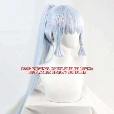 READY STOCK - WIG WANITA PANJANG LURUS PONYTAIL WIG ANIME GAME GENSHIN IMPACT AYAKA KAMISATO WIG AYA