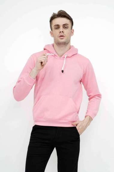 Jaket Polos Jumper Hoodie Sweater Warna merah muda terang XXL