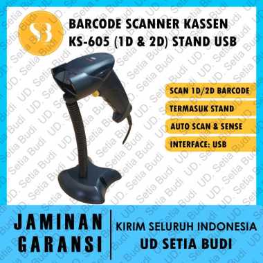 Barcode Scanner Kassen KS 605/KS-605/KS605 1D dan 2D Stand USB