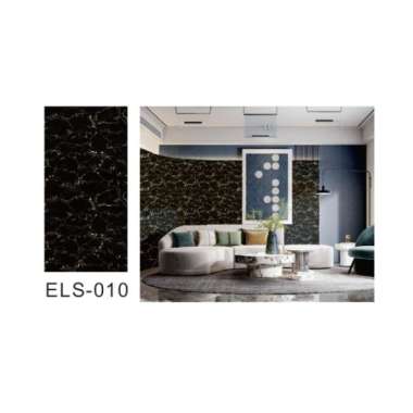 OEM SK-C427 Stiker Lantai Vynil Marble (30 x 30 cm) &amp; (30 x 60 cm) / Vinil Lantai Marbel Granit / STiker Lemari Cabinet Marbel HITAM 30X60-ELS010