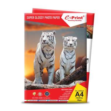 Kertas Foto e-Print Glossy Paper Alumunium Pack 180gsm