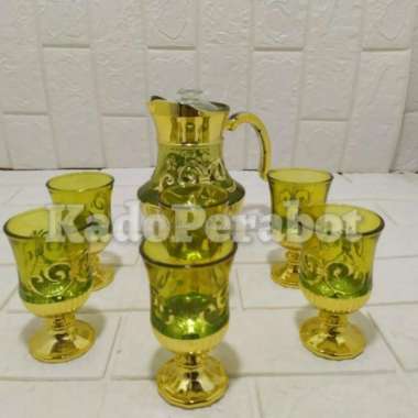 teko set Eskan 7 pcs - teko unik- teko arab -teko motif klasik Hijau