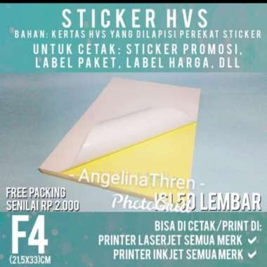 Kertas HVS Sticker Printer F4 Folio Normal Putih Polos isi 50 Lembar