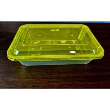 Thinwall 750 ml Rectangle + Tutup Warna Clear Merek ENVI PREMIUM HARGA 25 PCS Kuning Clear