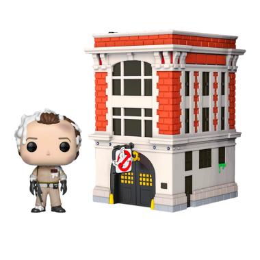 Funko POP Town Movies - Ghostbusters- Dr. Peter Venkman with Firehouse