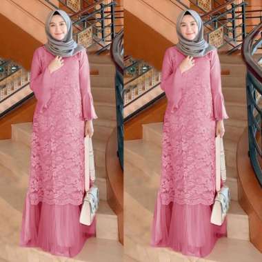 (MODEL BARU) SIZE M,L,XL,XXL/GAMIS MAXI POULIN/GAMIS MUSLIM BRUKAT/GAMIS BRUKAT TIMBUL XXL DUSTY
