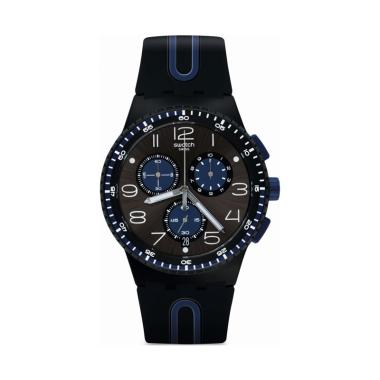 Swatch KAICCO Chronograph Swiss Made Original Jam Tangan Pria - Black Blue Black Blue