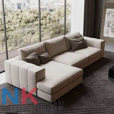 Sofa Tamu L JUMBO mewah, Sofa kursi Santai, sofa sudut modern