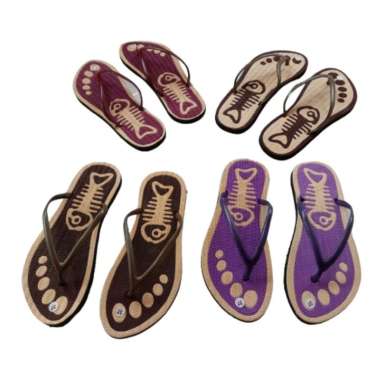 Sandal Wanita Dewasa Termurah Alas Di Pres Dan Sol Karet Motif IKAN 36 RANDOM