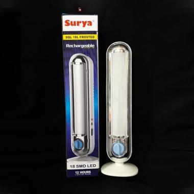 Surya Lampu Emergency SQL 18L FROSTED Light LED 18 SMD With Dimmer Switch Rechargeable PUTIH