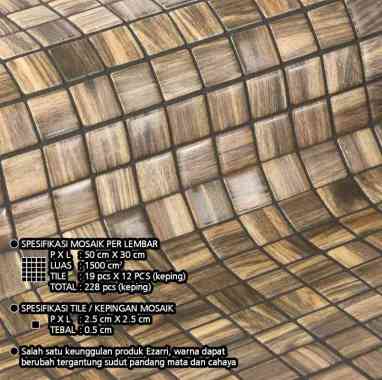 Mozaik - Mosaic - Mosaik Kaca Ezarri Zen Palisandro Buatan Spanyol
