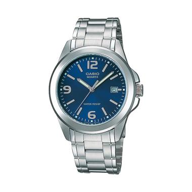 CASIO Enticer Analog Jam Tangan Pria [Original/MTP-1A-1215] Blue Silver