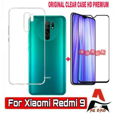 SOFT CASE XIAOMI REDMI 9 9A - CLEAR PREMIUM BONUS TEMPERED GLASS WARNA Redmi 9a