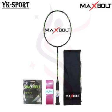 Raket Badminton Maxbolt Woven Tech 60 35Lbs Original Bonus Komplit BLACK GREEN