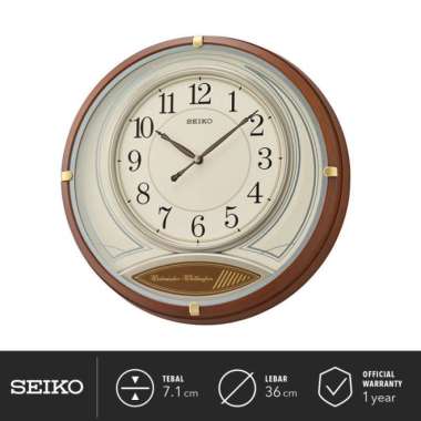 Jam Dinding Seiko QXD215 Quartz 36cm Dual Chimes Wooden Case Original
