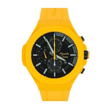 Alexandre Christie AC 6590 MC Chronograph Jam Tangan Alexander Christie Pria Original Yellow Black