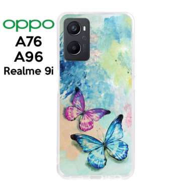 HEAVENCASE Casing Case OPPO A76 A96 Realme 9i Softcase Anticrack Motif Kupu Kupu Butterfly 02