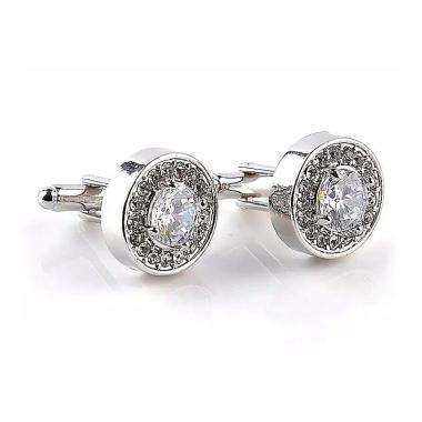 Houseofcuff Circle Studded Cufflinks Manset Kancing Kemeja - Silver silver
