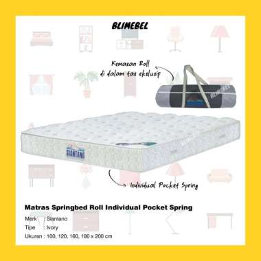 Blimebel Siantano Matras Springbed Roll in The Box Ivory Pocket Spring 100 x 200