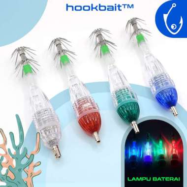 Umpan Pancing Cumi Kail Casting Cumi Squid Jig Cumi Lampu LED Baterai Menyala Nyala Glow In The Dark