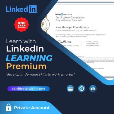 Linkedin Learning Premium Sertifikat Nama Pribadi 6 Bulan