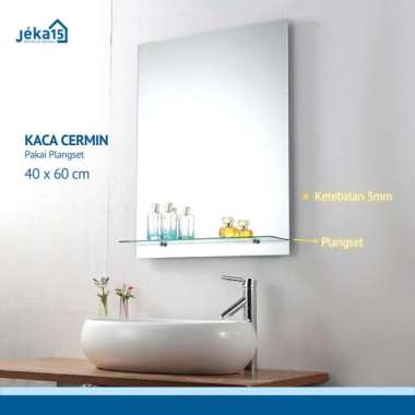 Kaca Cermin Kamar Mandi | Cermin Wastafel | Kaca Cermin Dinding Tanpa Plangset