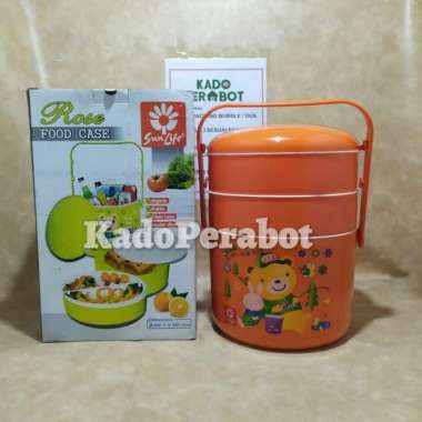 rantang Rose food case 3susun - rantang karakter- rantang cantik motif
