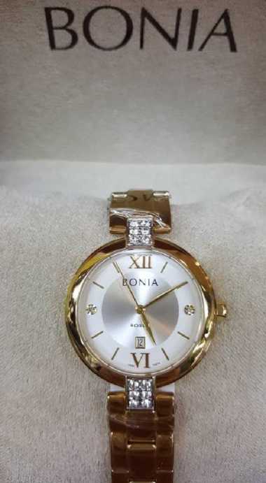 Bonia Rosso Jam Tangan Wanita Rantai Gold BNB10274-2213 Original