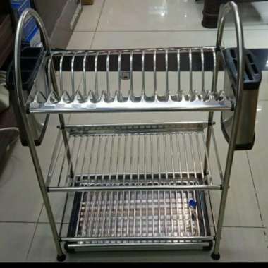 KNOCKERS stainless steel 304 Rak piring 3 susun kombinasi