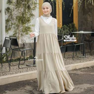 EmmaQueen Gamis Muslim Set Midi - Dress Fayola M Retro Sage
