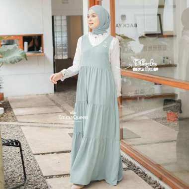 EmmaQueen Gamis Muslim Set Midi - Dress Fayola XL Slate Blue