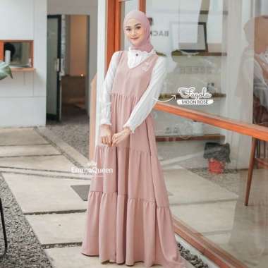 EmmaQueen Gamis Muslim Set Midi - Dress Fayola M Moon Rose