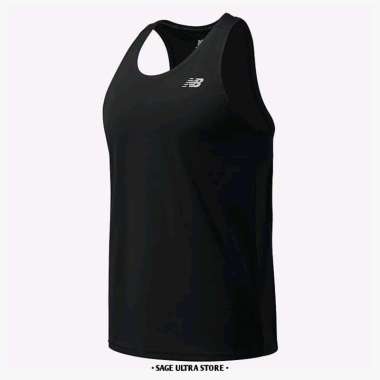 Kaos Lari Running Jersey New Balance Accelerate Sleeveless Singlet Men Pria Original M Black