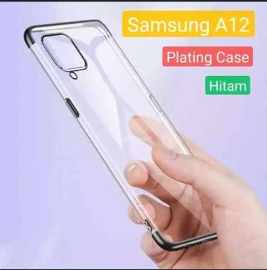 Case Samsung A12 Casing silicon tpu plating soft back cover samsung a12 black