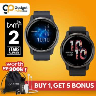 Garmin Venu 2 Series GPS WiFi Silicone Band - Garansi TAM 2 Tahun granite blue