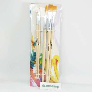 Kuas Lukis Cat Air Minyak lancip Acrylic Brush Paint set 5 pcs