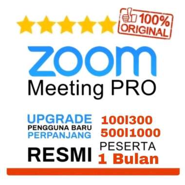 ZOOM Meeting Pro 1 Bulan - Zoom Meeting Pro 100 300 500 1000 Peserta 100 Peserta