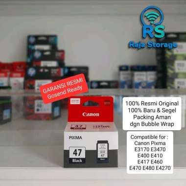 Canon 47 Black Hitam Cartridge PG47 / PG-47 / PG 47 NEW and ORIGINAL 100% for Printer Pixma E400 E41